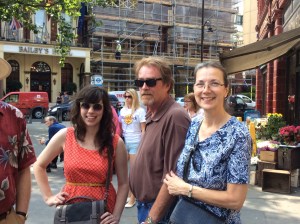 Soaking up the unseasonably warm weather in London (I knew I was wrong to denounce vacations).